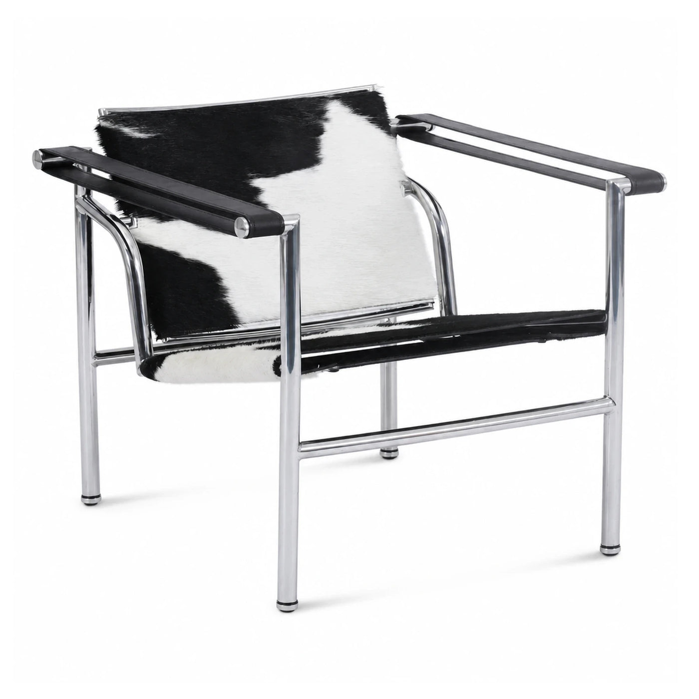 Chrome Frame Cowhide Lounge Chair