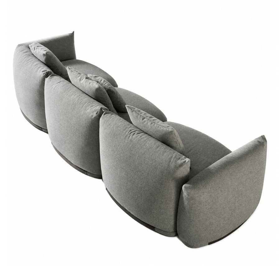 Grey Modular Curved Fabric Sofa