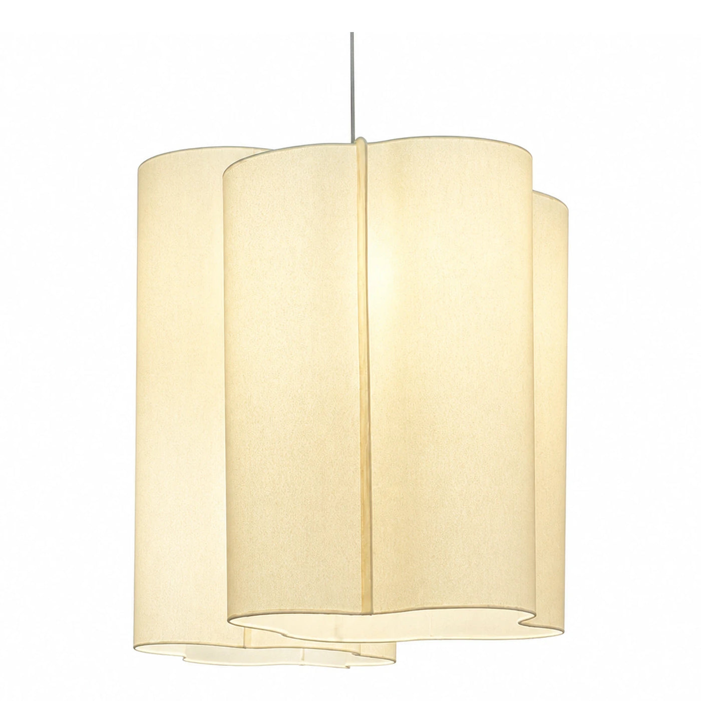 Cream Fabric Drum Pendant Light Fixture