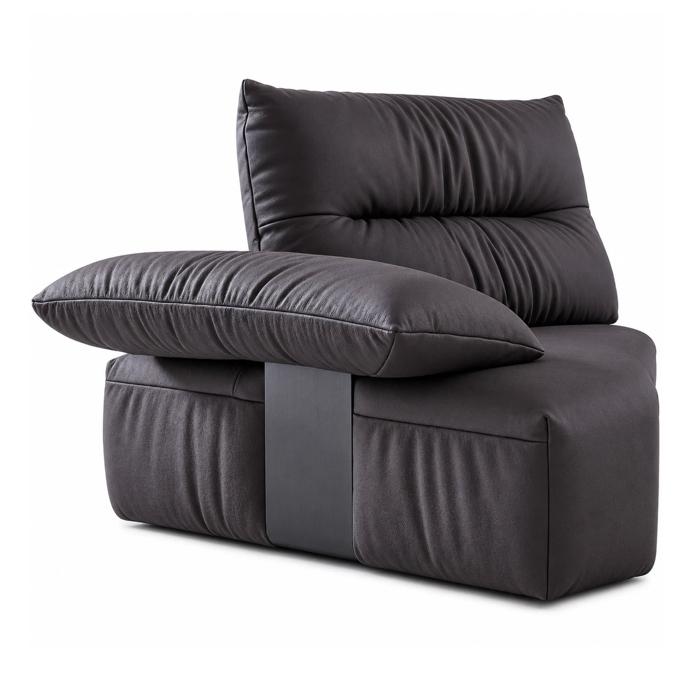 Dark Grey Leather Modular Lounge Chair
