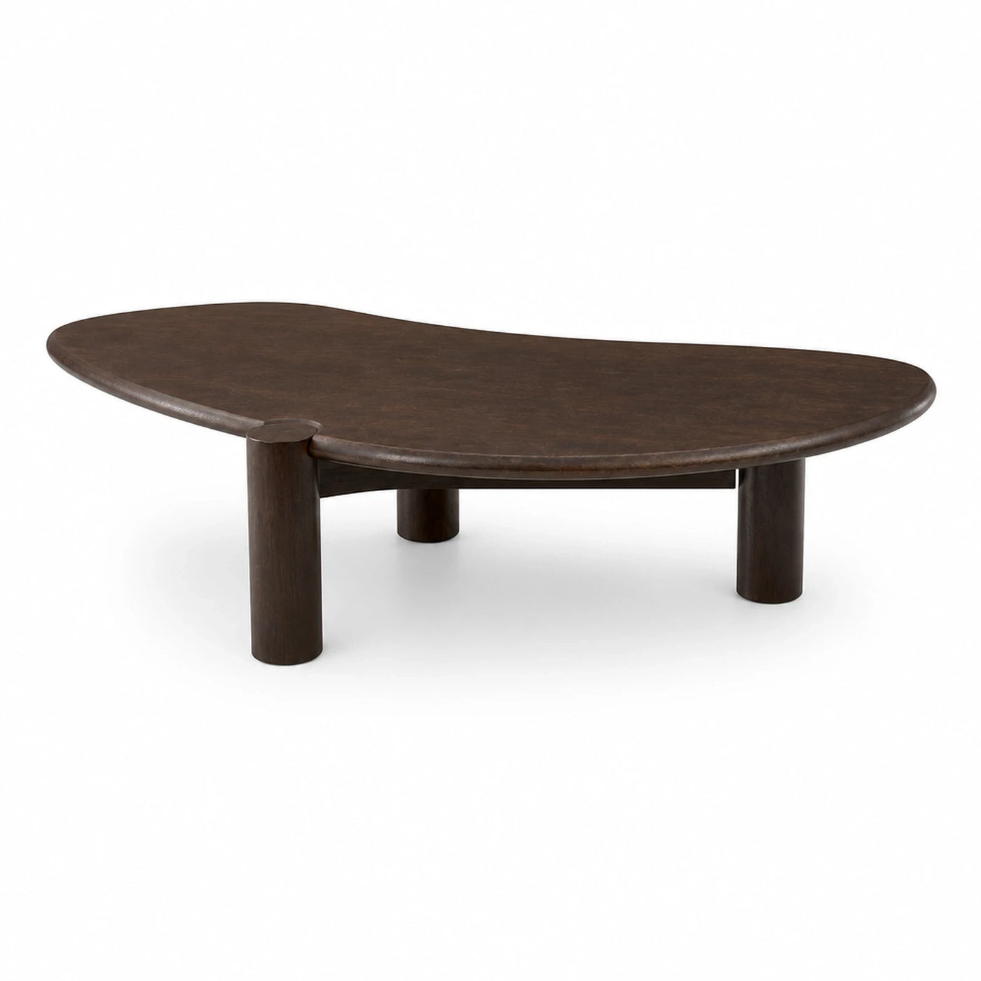Dark Wood Organic Shaped Coffee Table