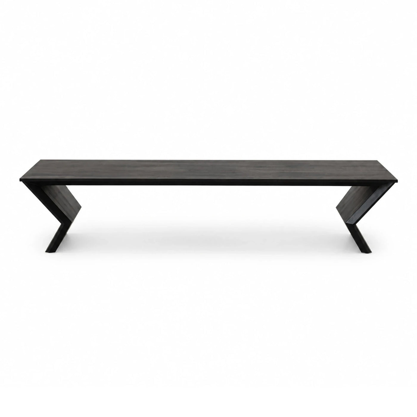Black Linear Dark Wood Zigzag Leg Console Table Console Tables