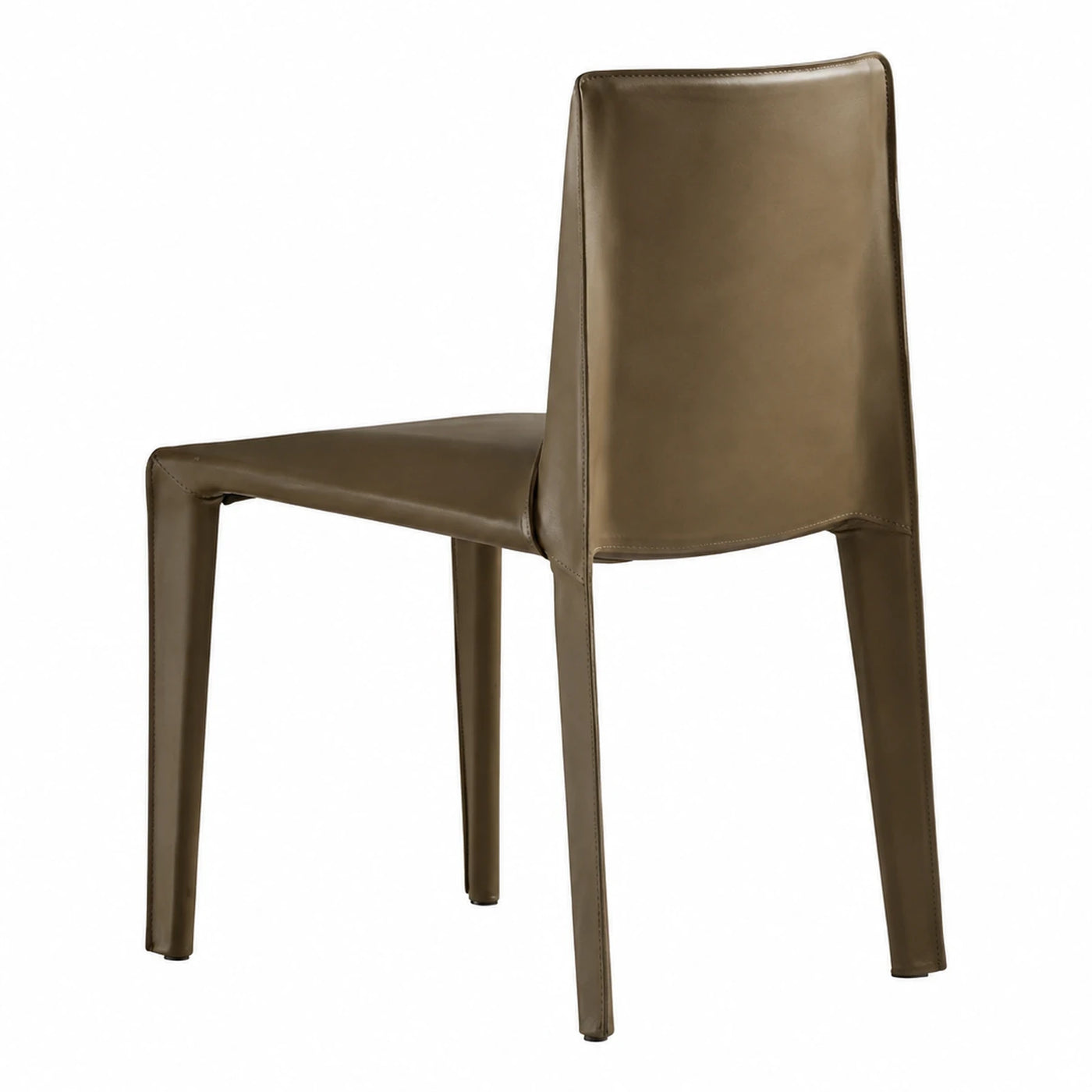 Brown Leather Upholstered Dining Chair