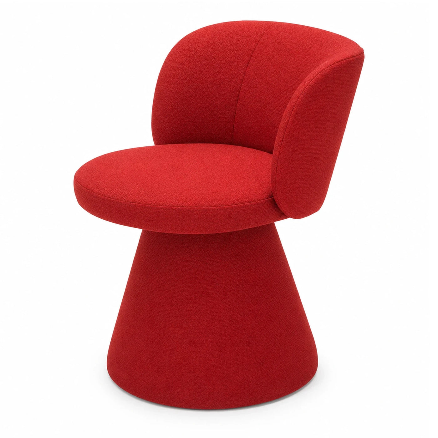 Red Boucle Swivel Lounge Chair