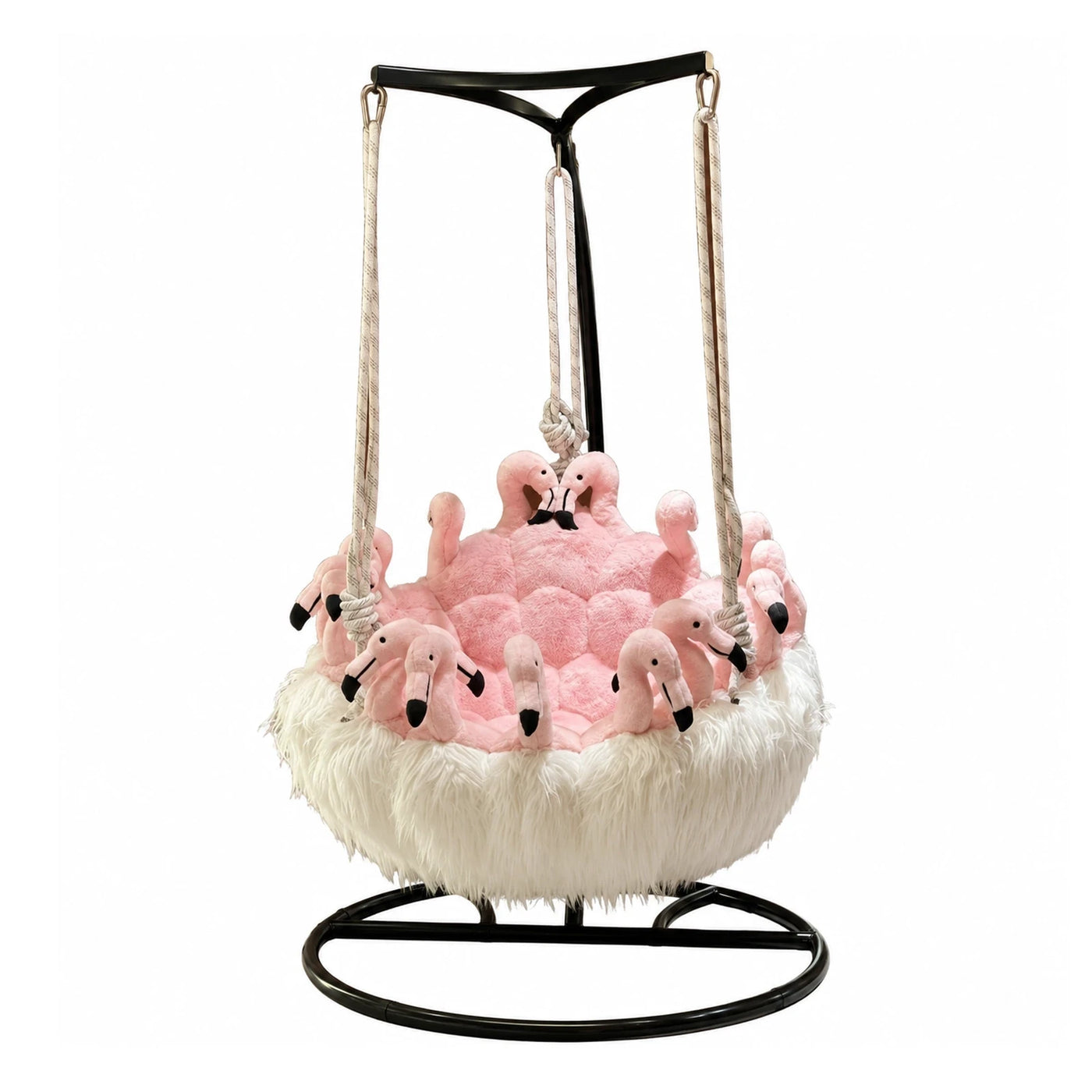Pink Flamingo Plush Hanging Swing Chair