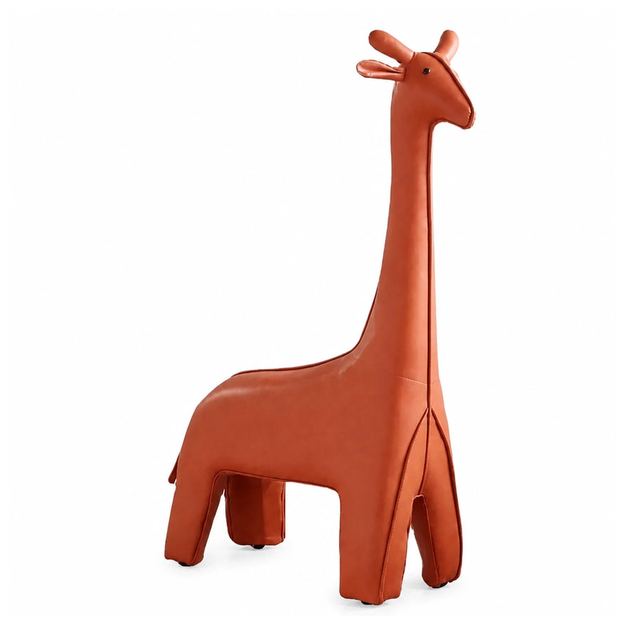 Brown Leather Giraffe Shaped Stool