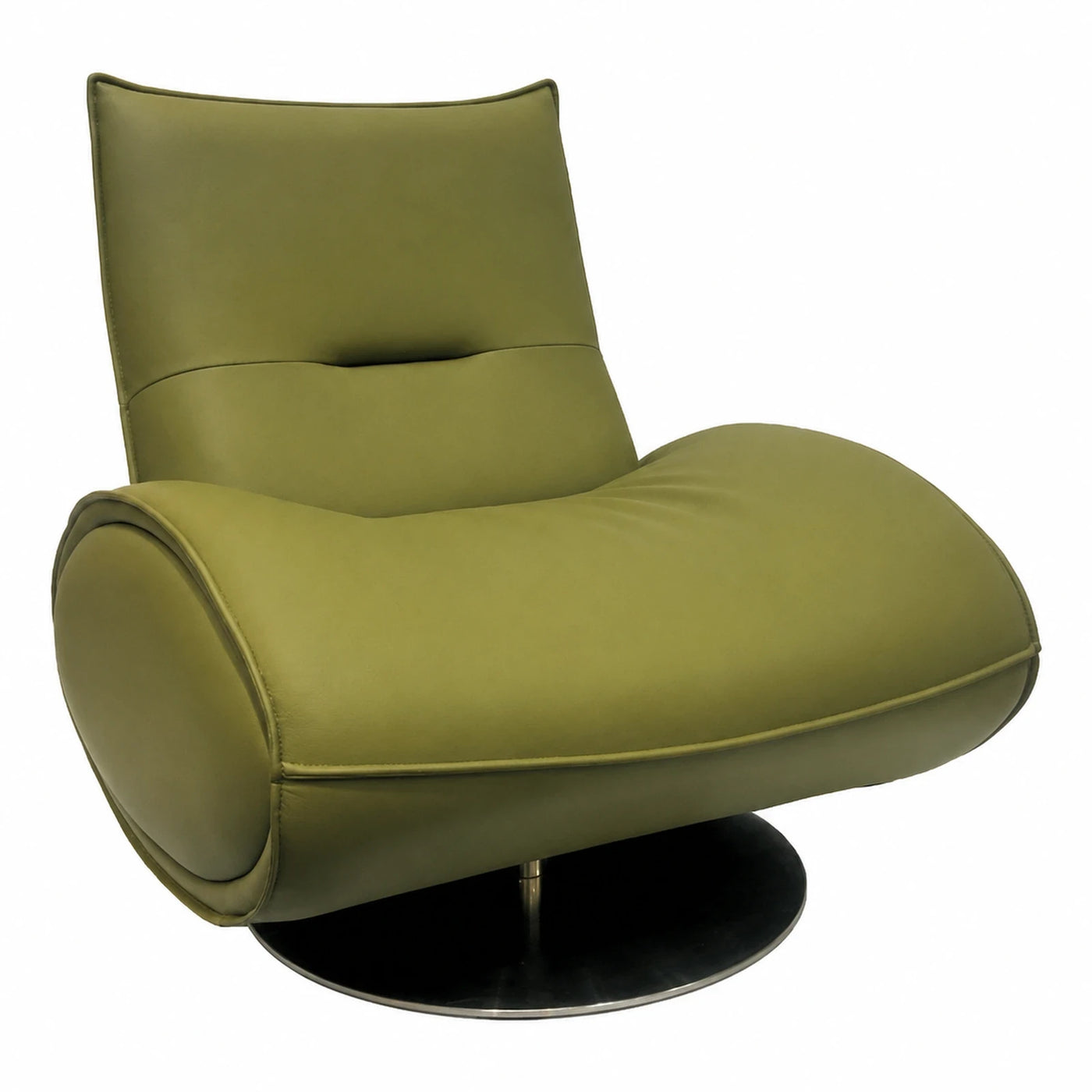 Green Leather Swivel Lounge Chair