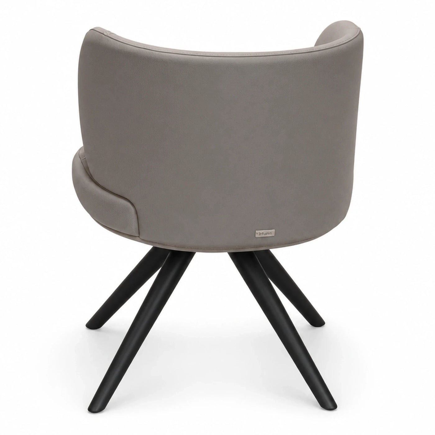 Grey Upholstered Swivel Accent Chair with Black Legs