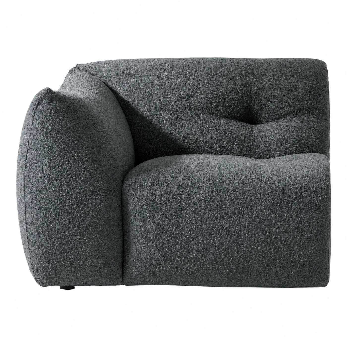 Grey Boucle Fabric Lounge Chair