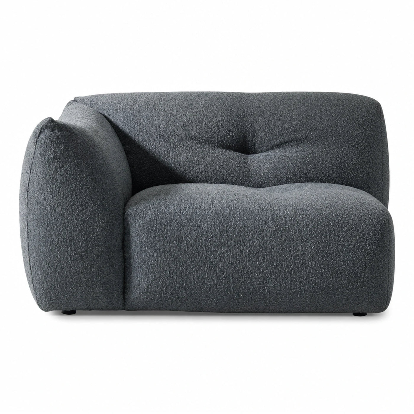 Grey Boucle Fabric Modular Sofa Sectional