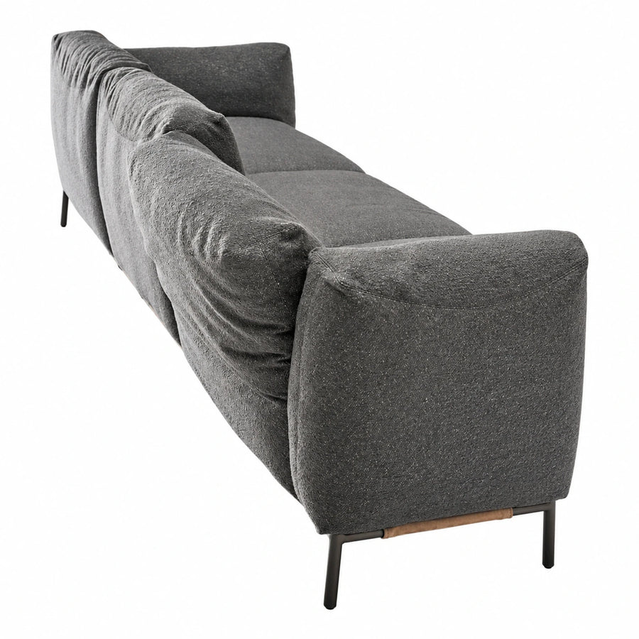 Grey Fabric Sofa with Metal Legs