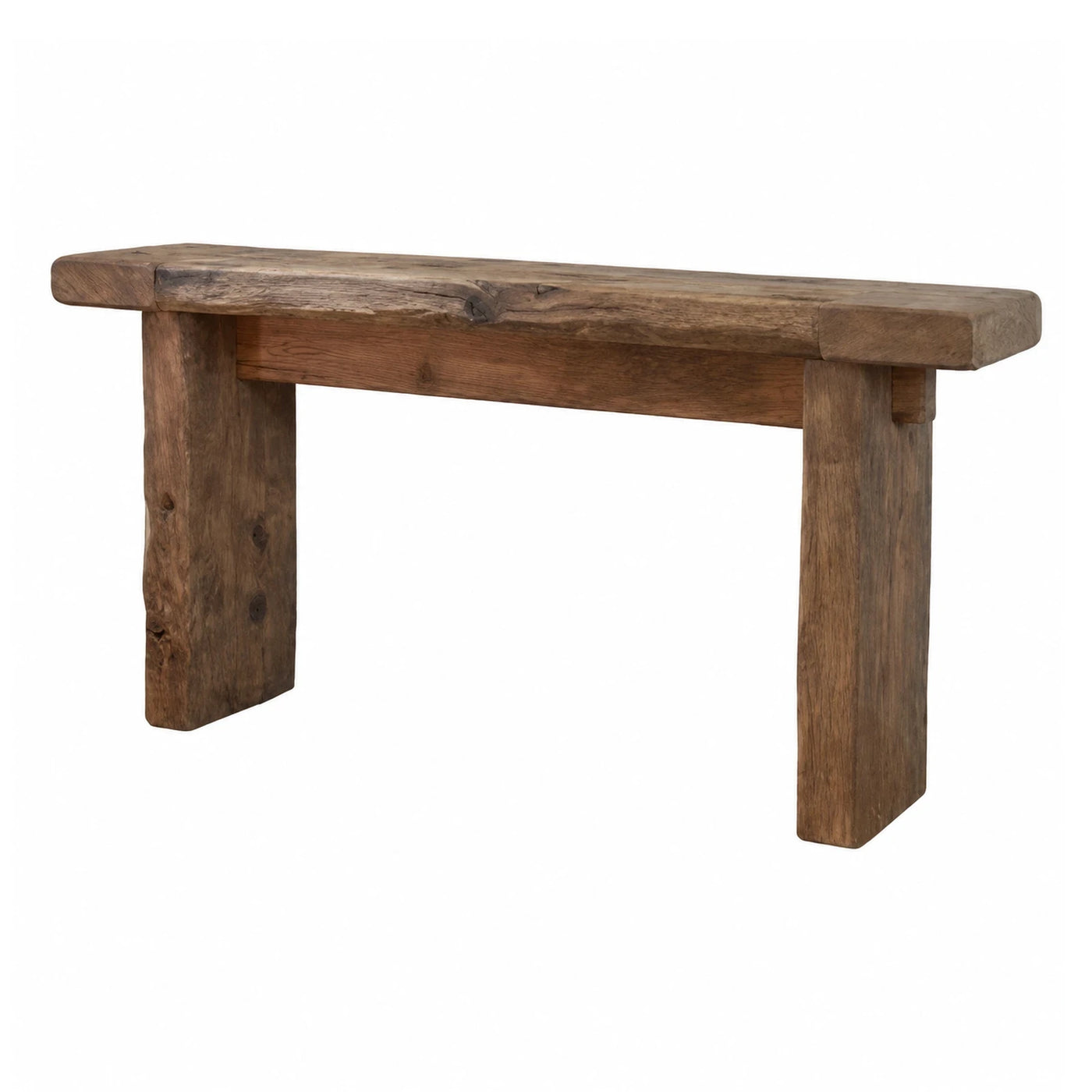 Rustic Solid Wood Console Table with Thick Legs