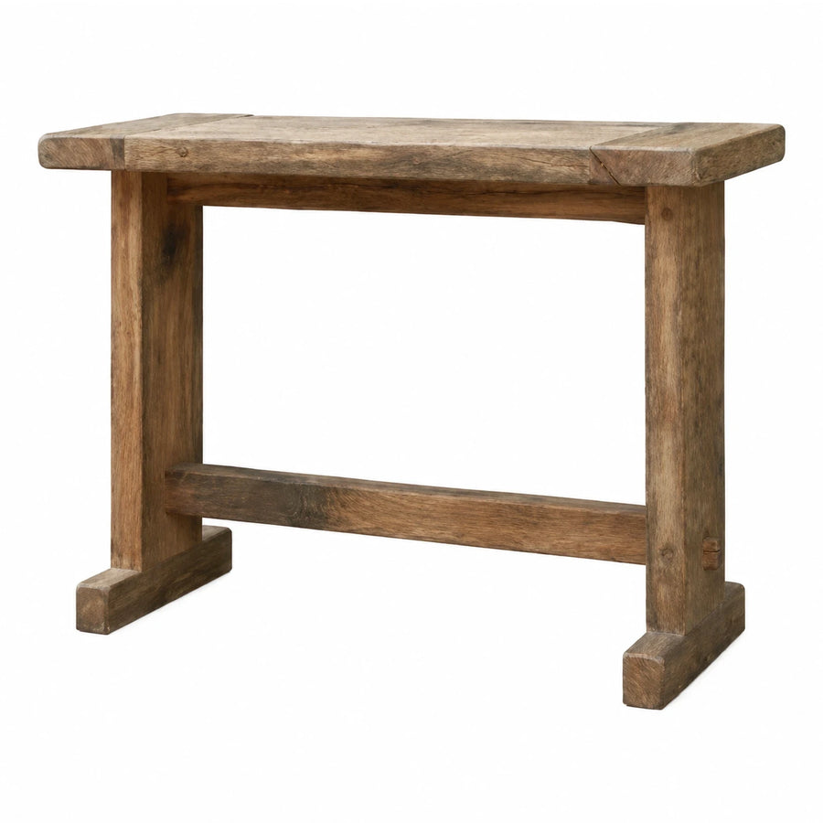Rustic Solid Wood Console Table with Trestle Base