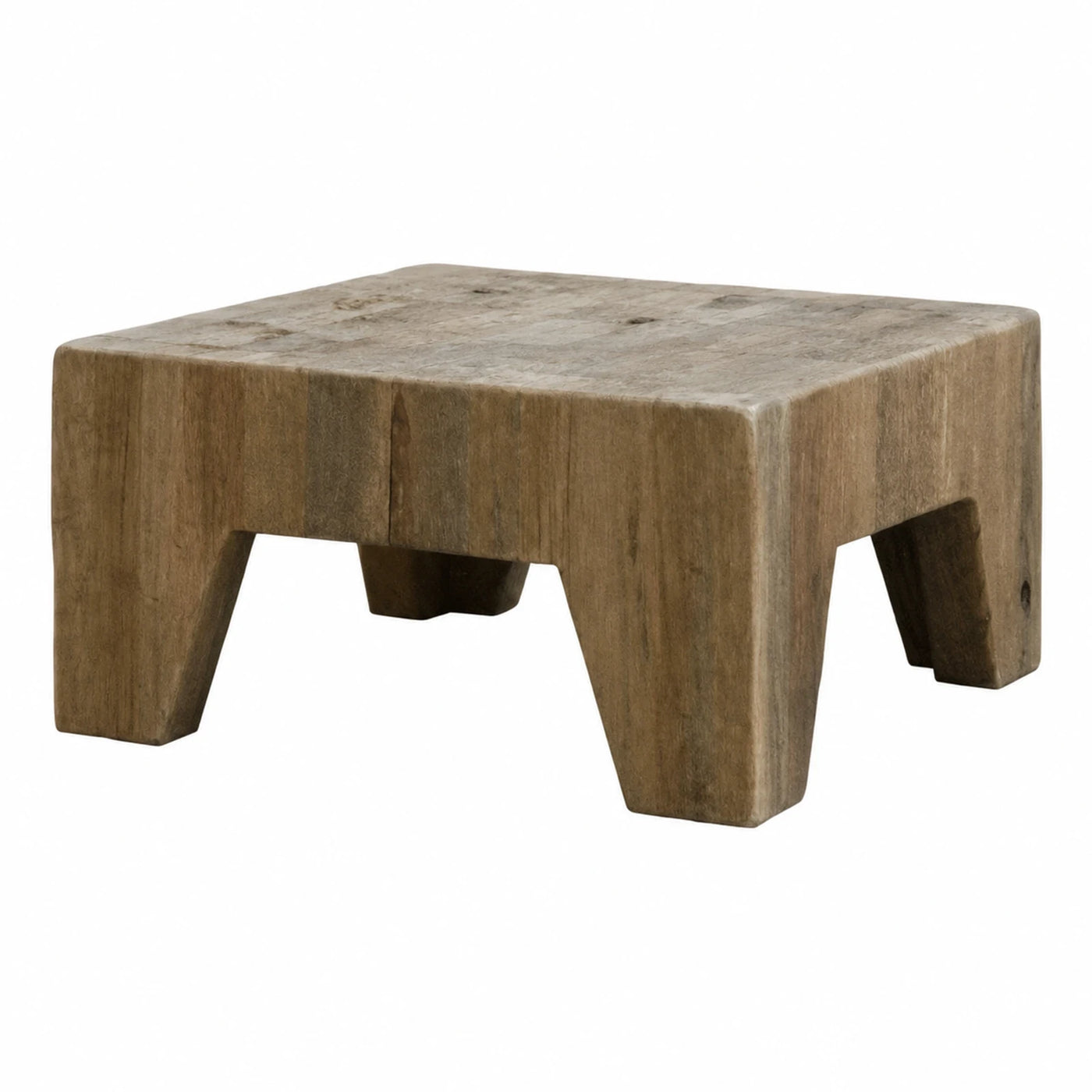 Rustic Block Wood Stool