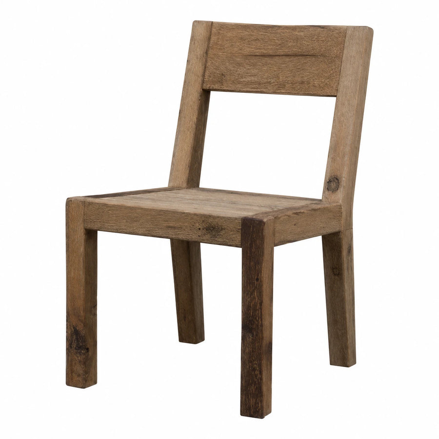 Rustic Solid Wood Dining Chair with Open Back