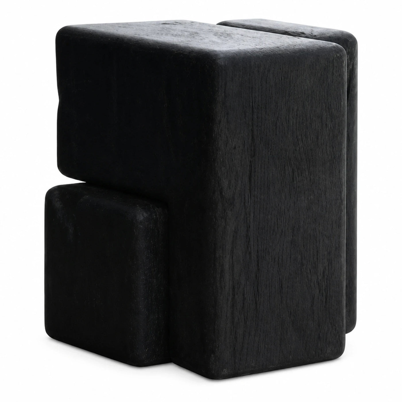 Black Modular Cube Ottoman Stool