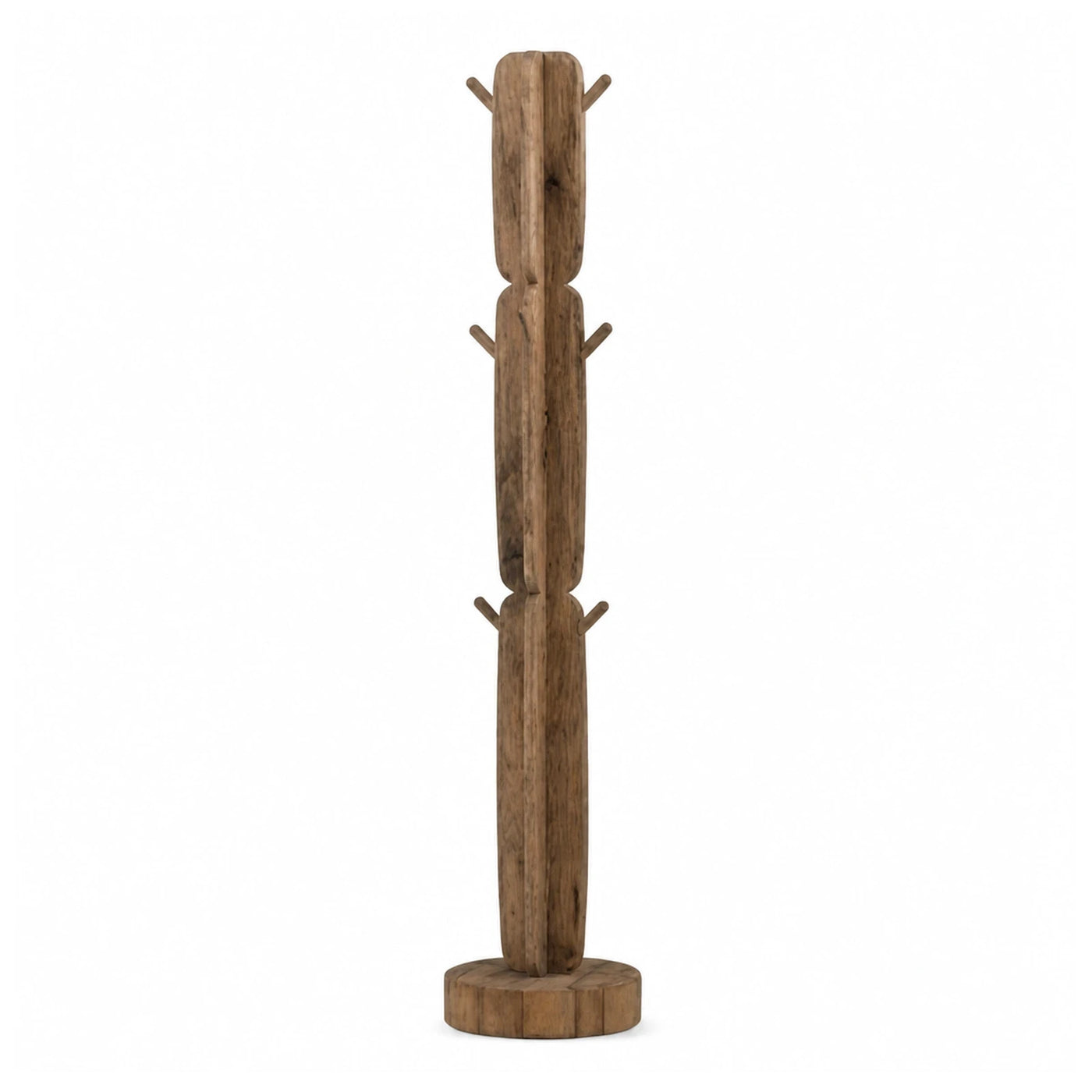 Wooden Coat Rack with Round Base