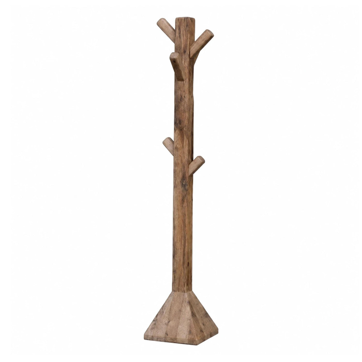 Solid Wood Tree Branch Coat Rack Stand