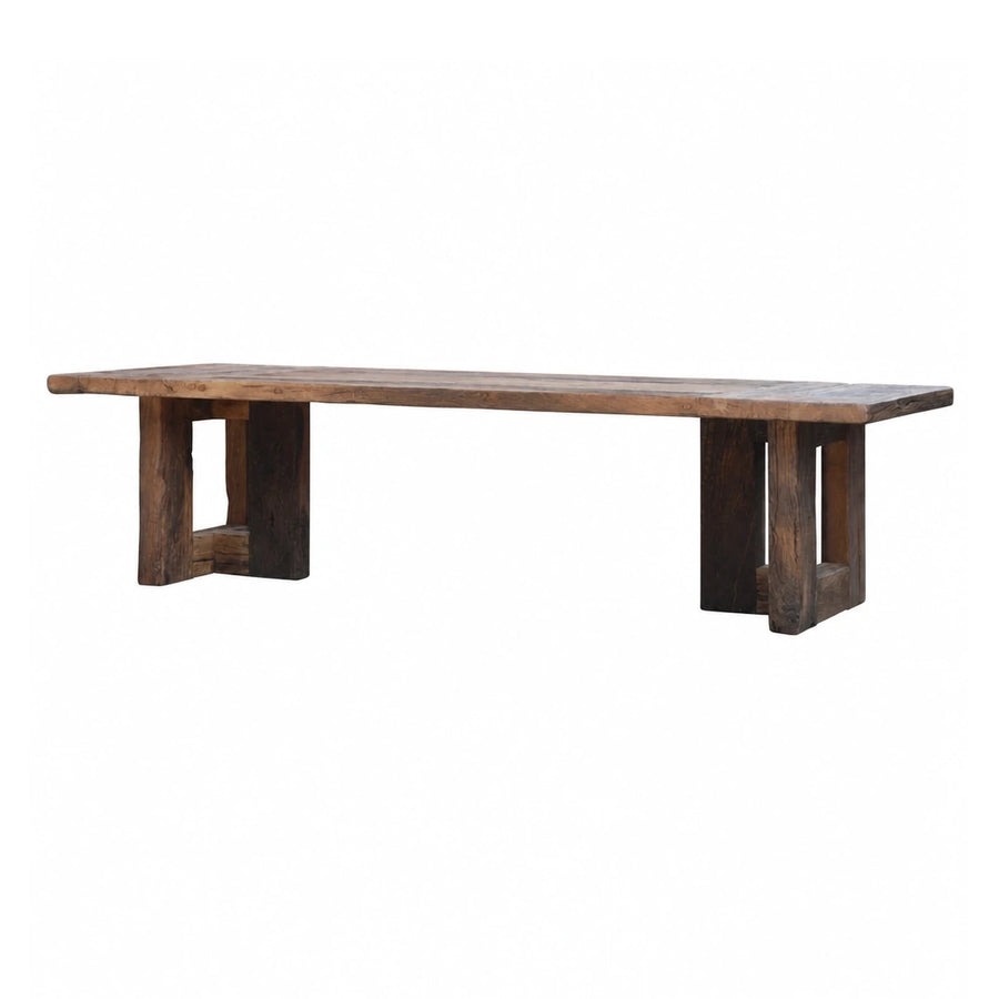 Rustic Wood Dining Table with Trestle Support
