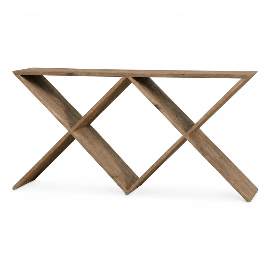 Wooden Console Table with X-Base Design
