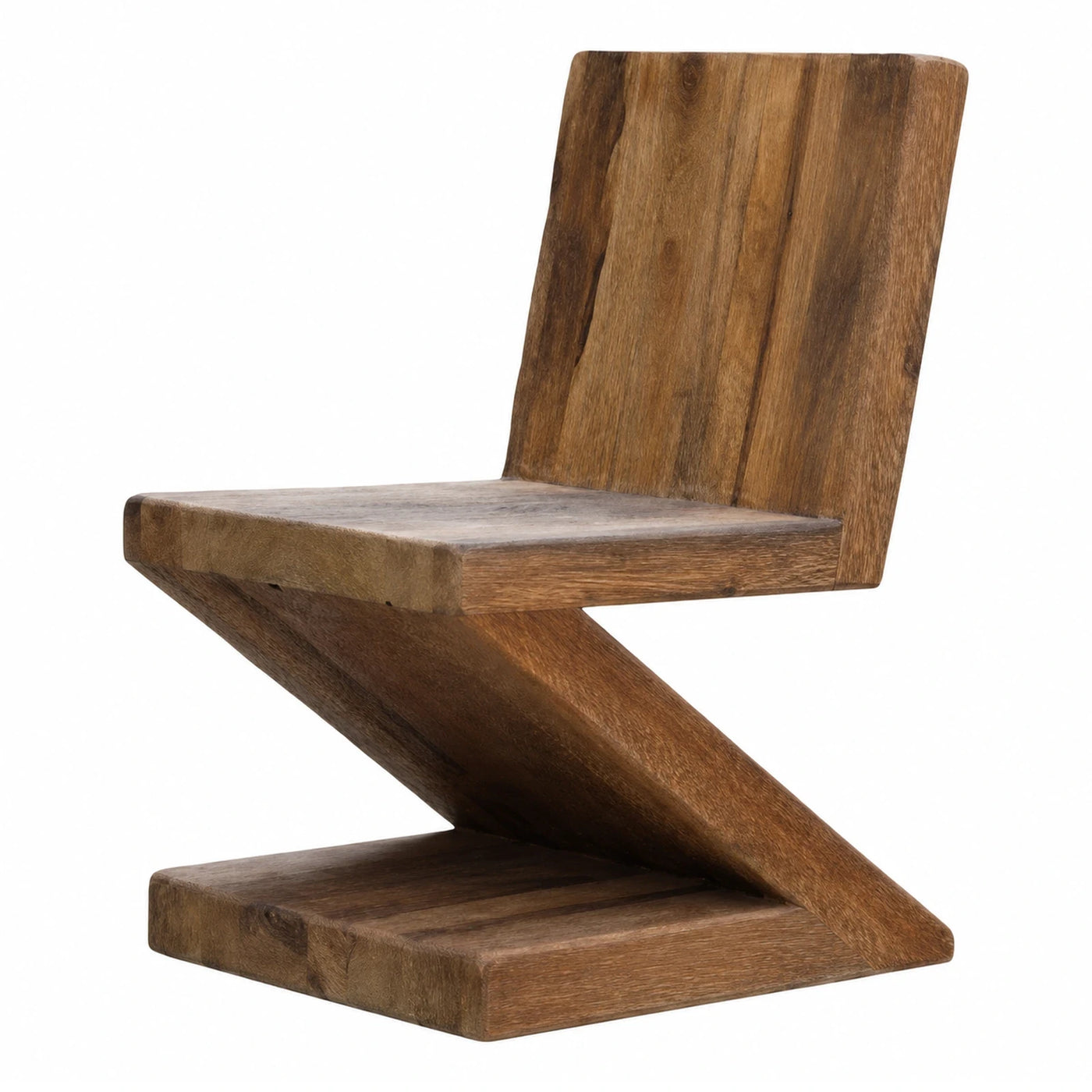 Solid Wood Zigzag Accent Chair