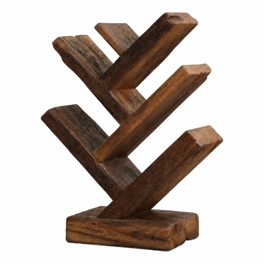 Rustic Wooden Zigzag Wine Rack Holder