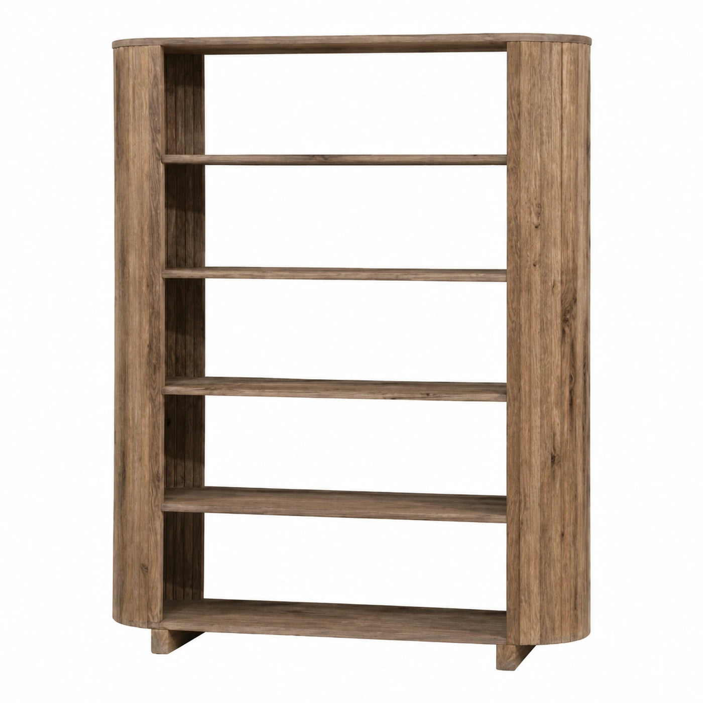 Curved Wood Bookcase with Five Shelves