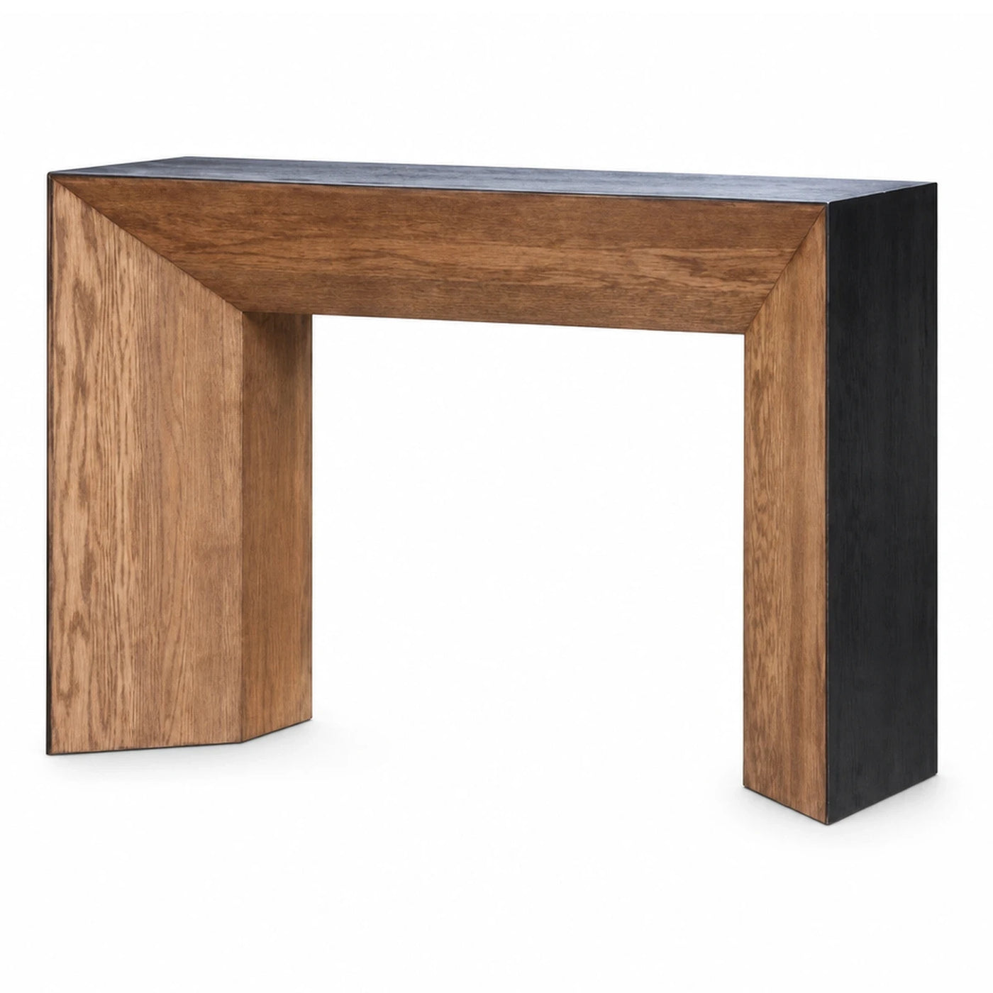 Modern Wood Console Table with Black Accents