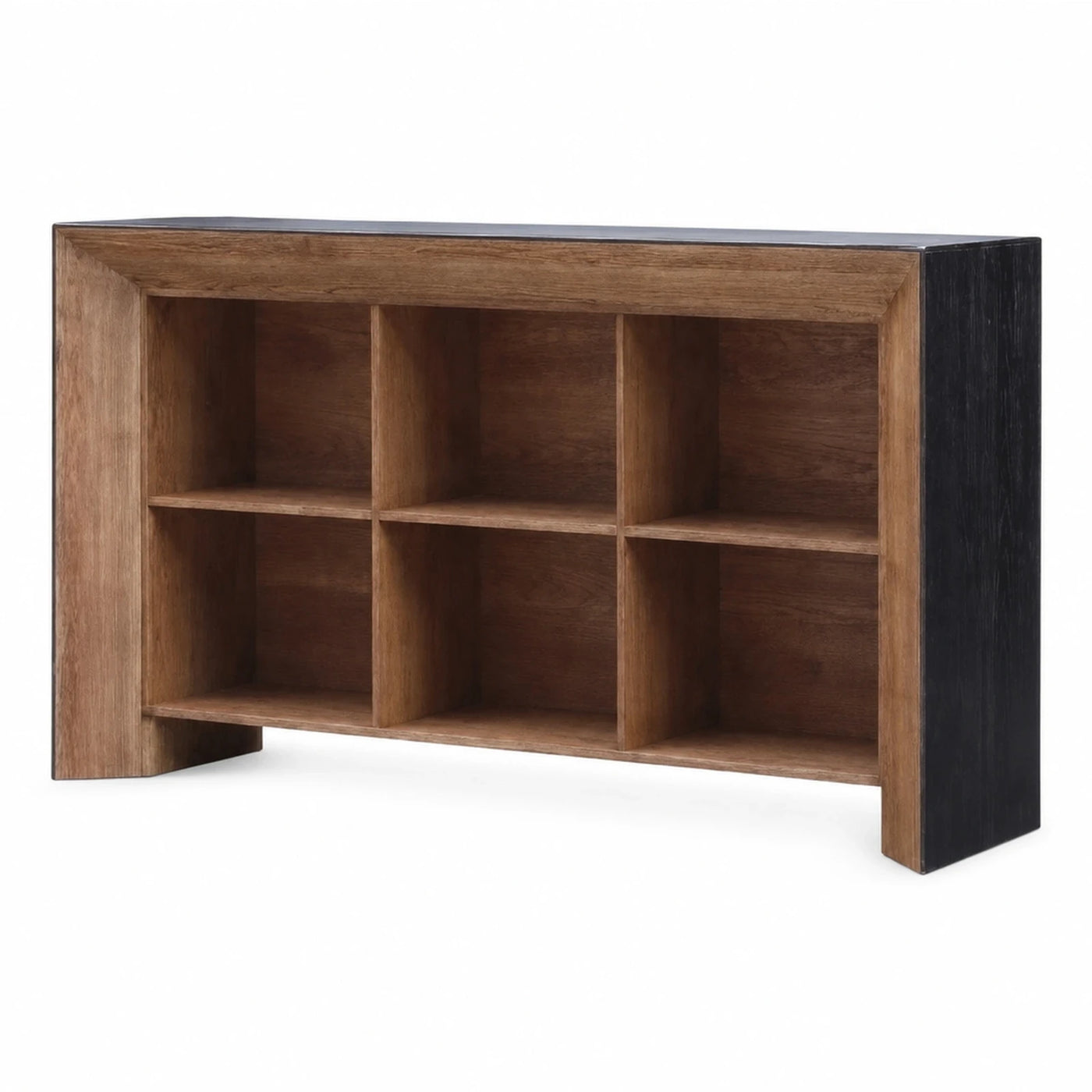 Wooden Console Table with Open Cubby Storage