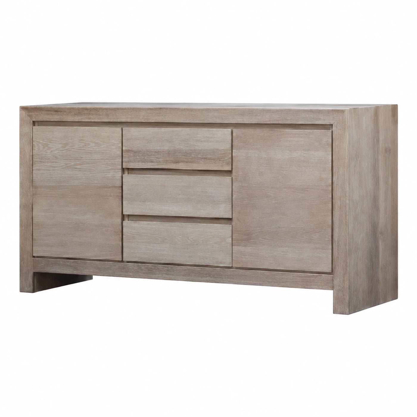 Light Wood Sideboard with Drawers and Doors