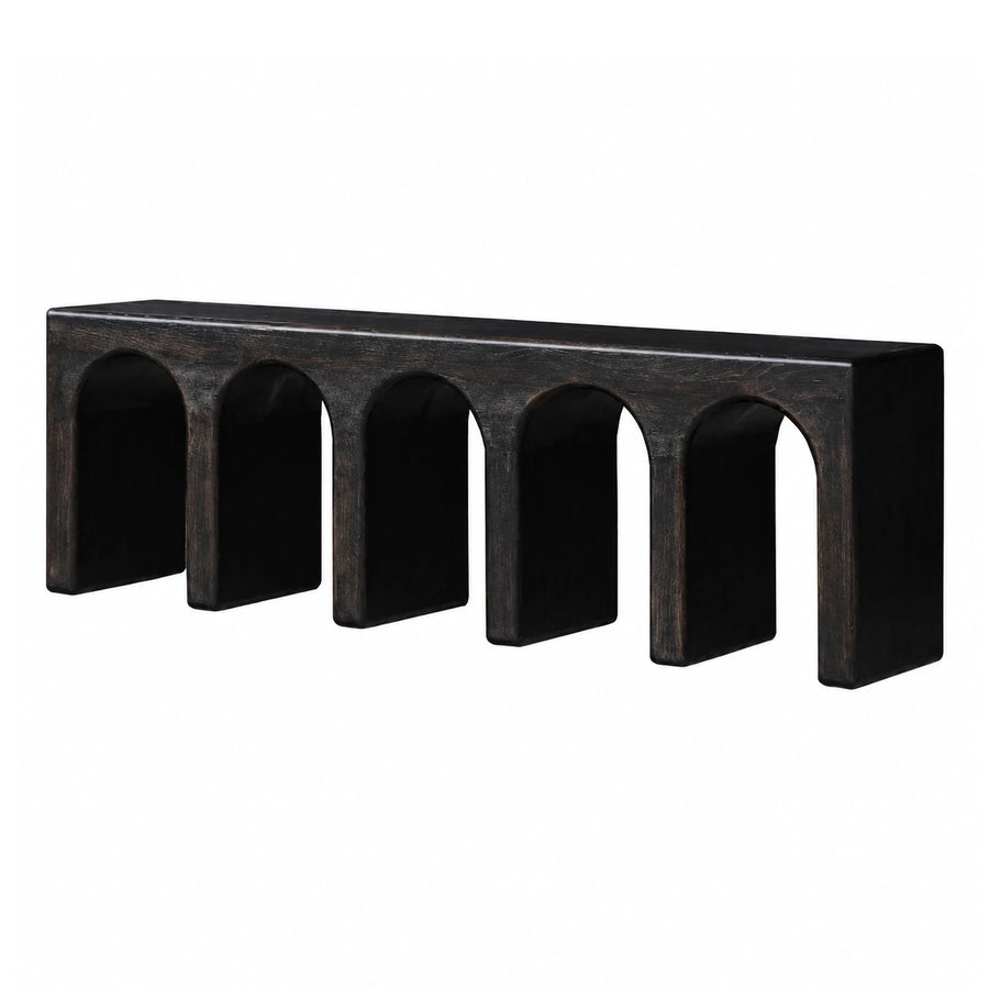 Arched Dark Wood Console Table
