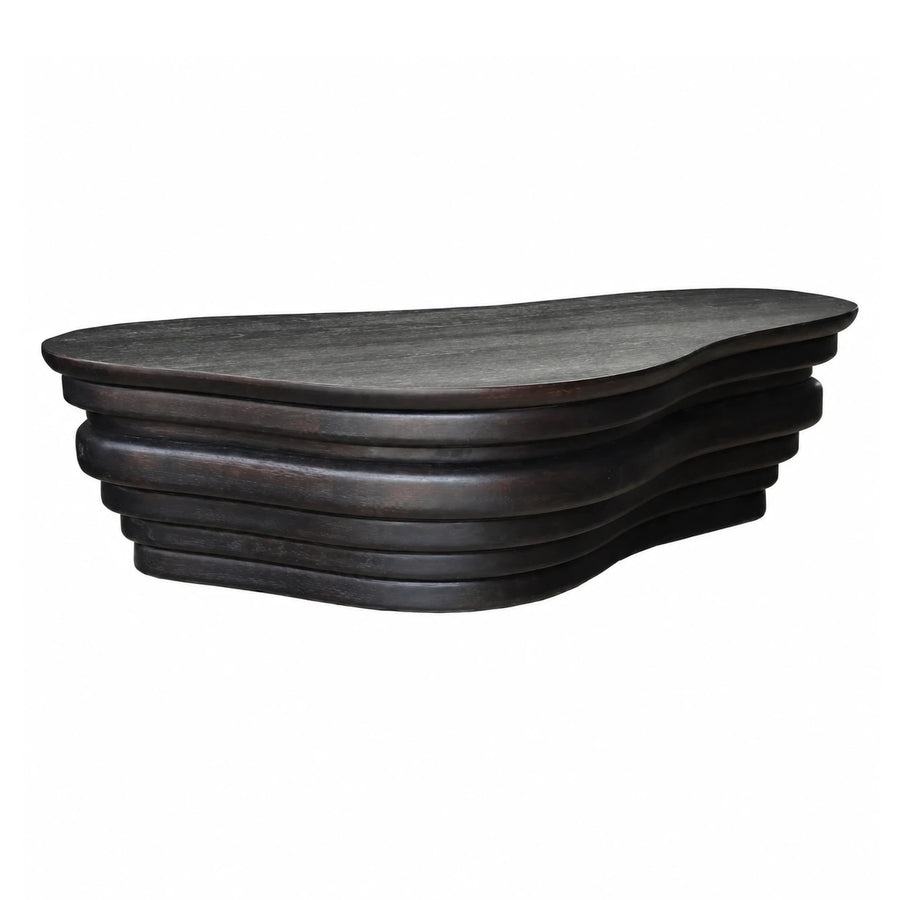 Dark Wood Layered Organic Coffee Table