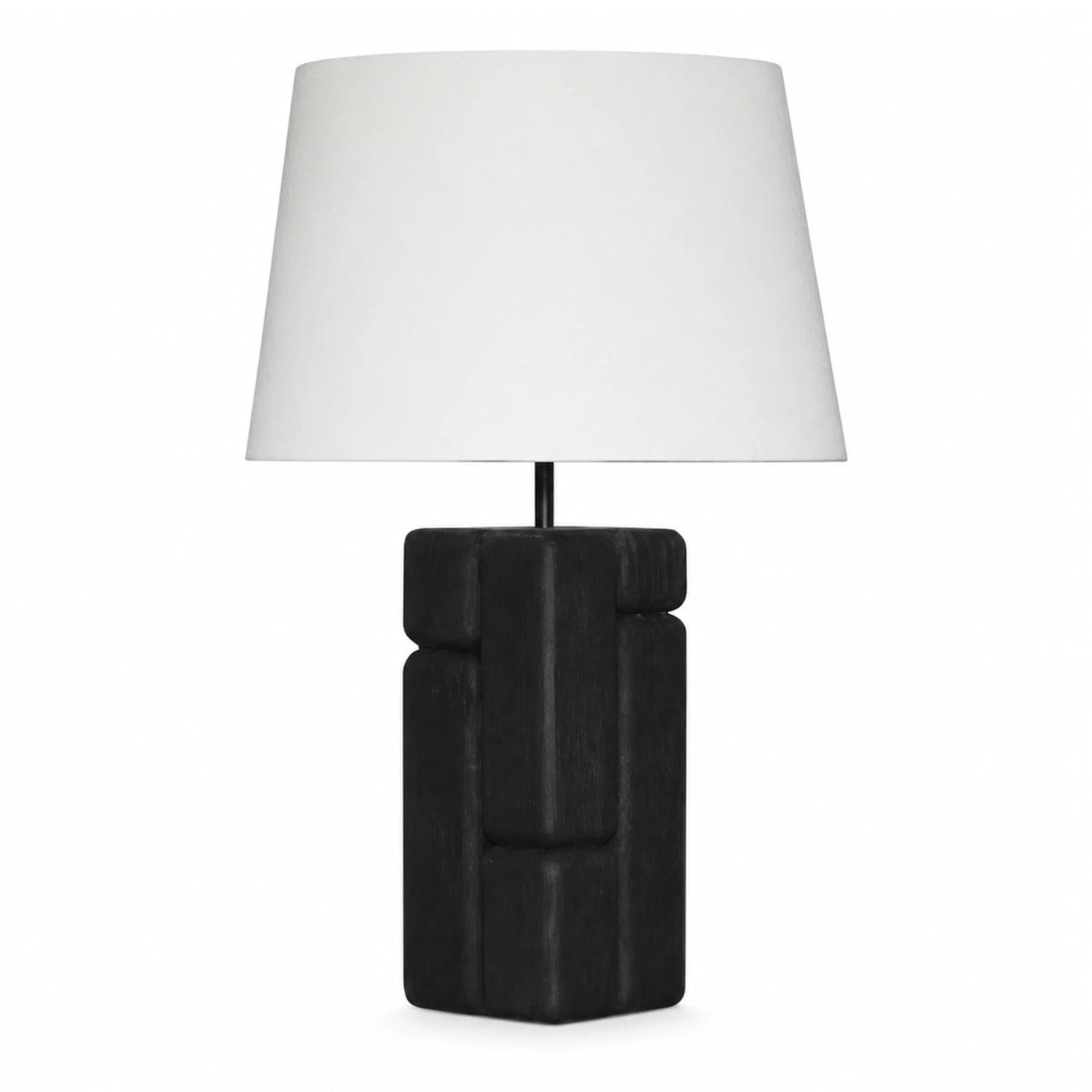 Black Geometric Block Base Table Lamp
