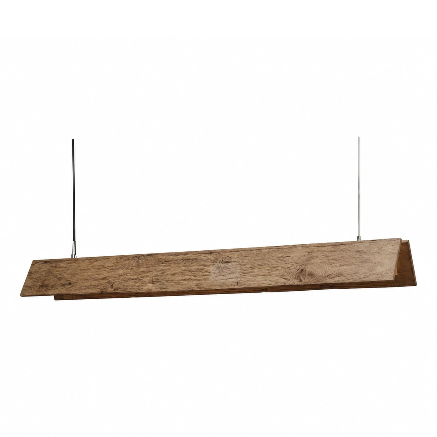 Suspended Wooden Shelf with Metal Rods