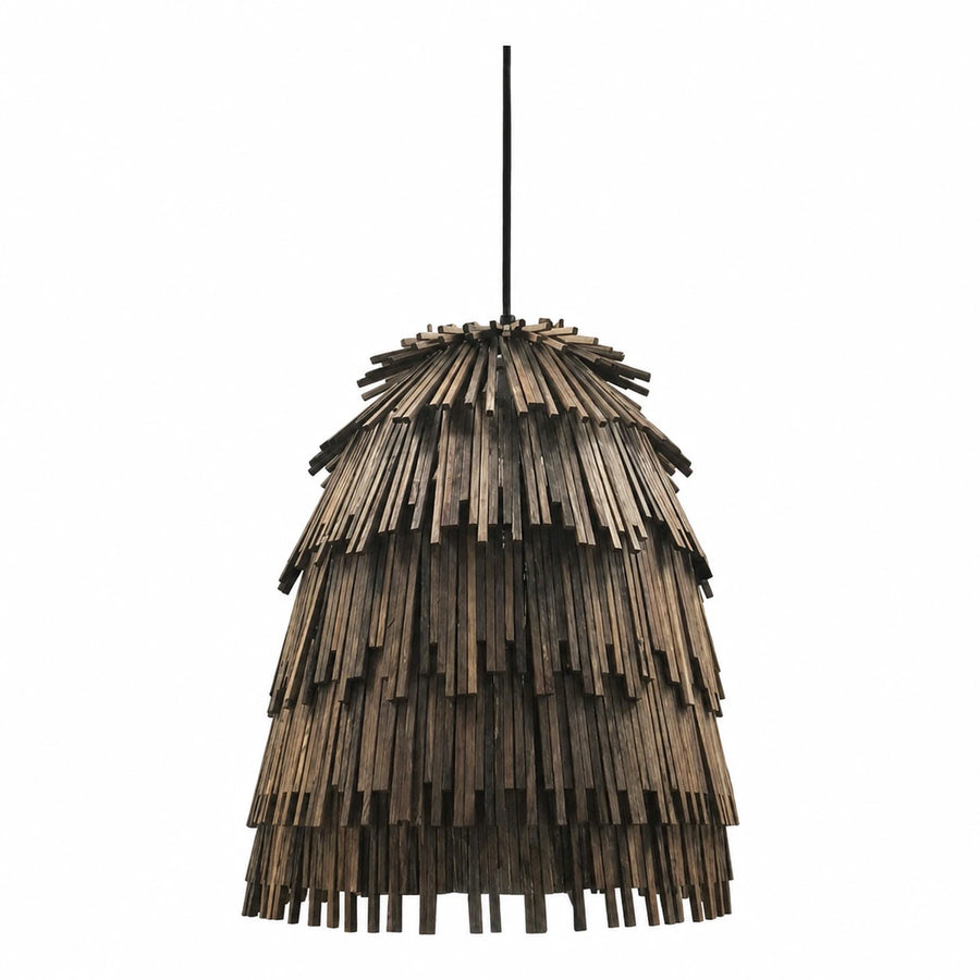 Rustic Wood Slat Pendant Light Fixture