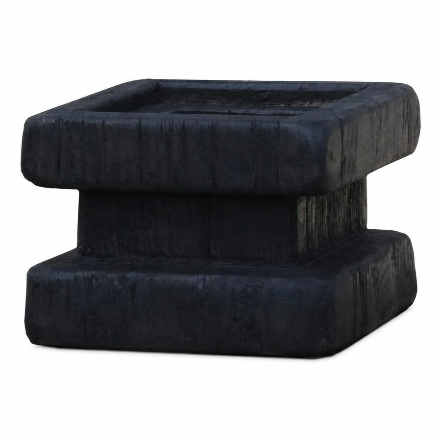 Black Stone Square Planter Base