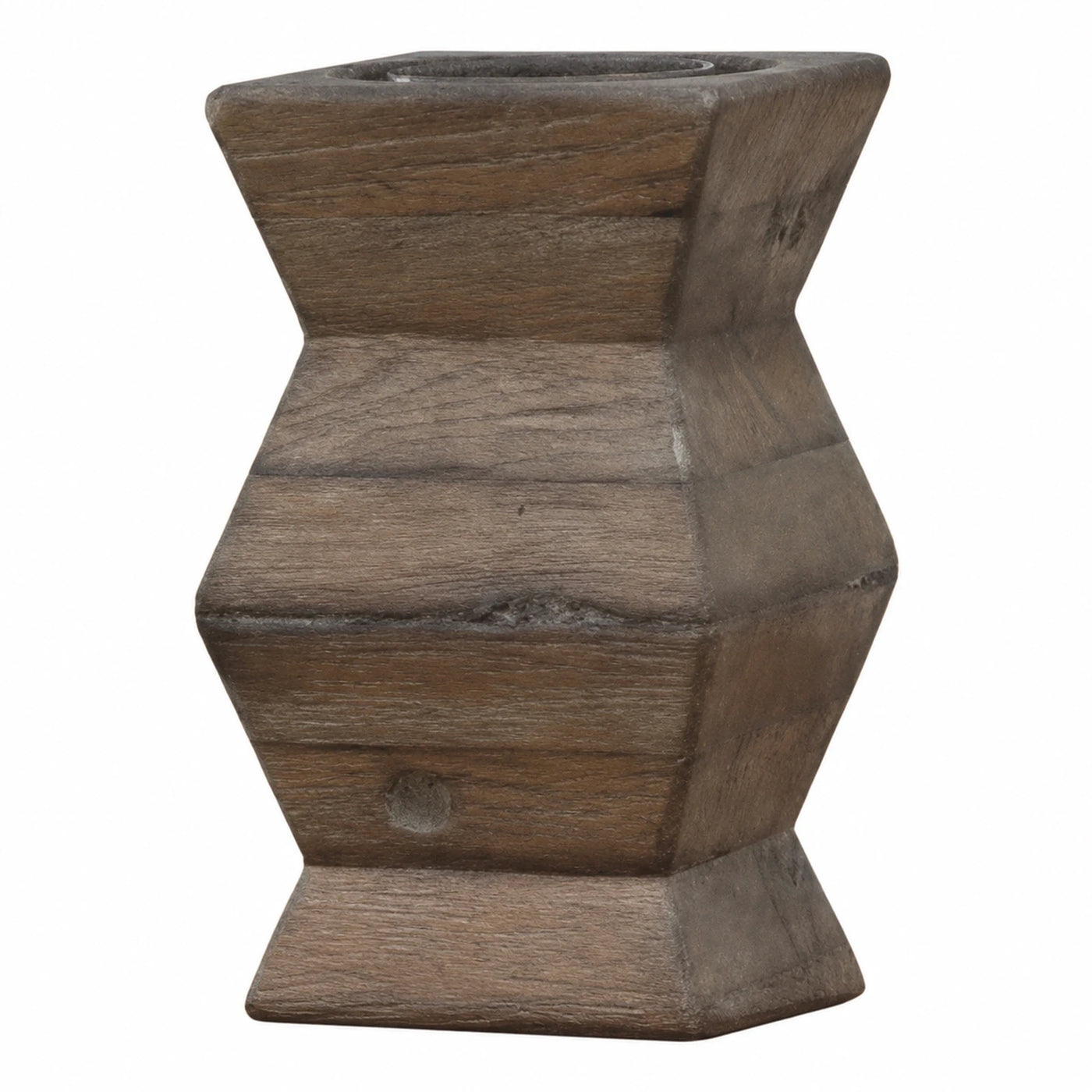 Geometric Wooden Candle Holder