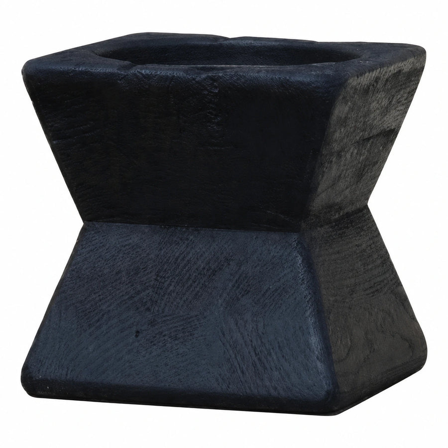Black Wooden Hexagonal Side Table