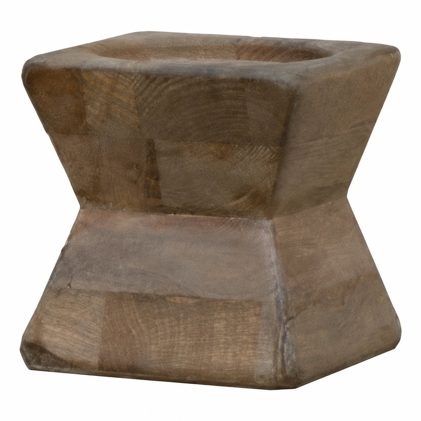 Rustic Wooden Hourglass Stool