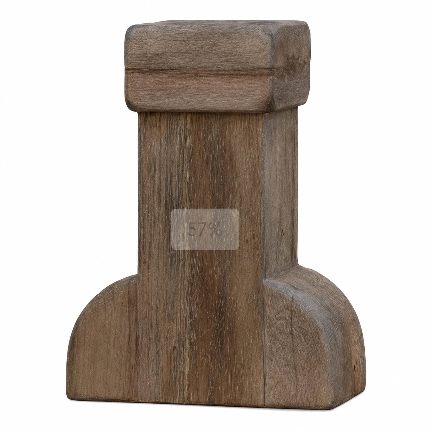 Rustic Wooden Stool with Curved Base