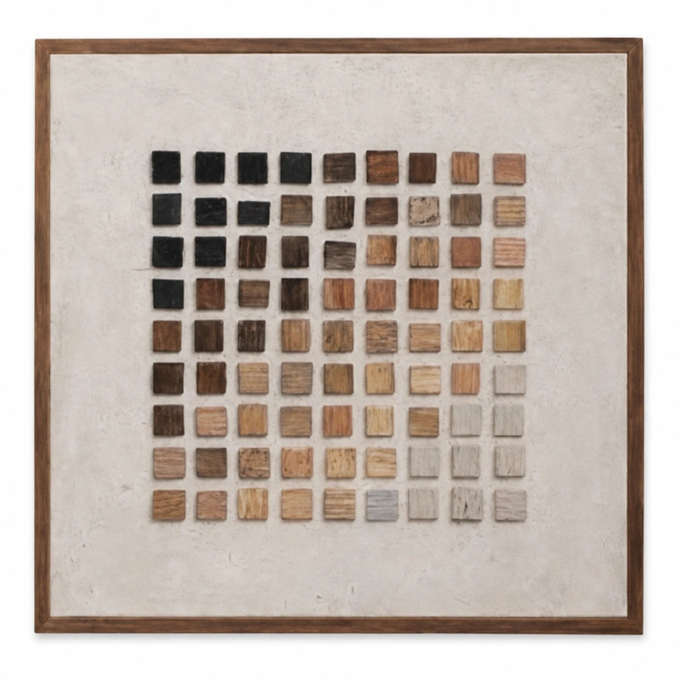 Framed Mosaic Wood Block Wall Art Panel