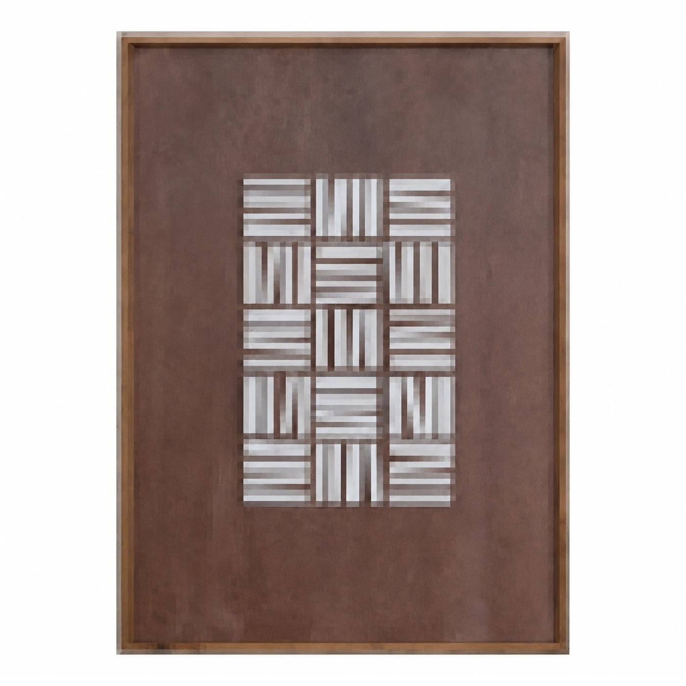 Brown Framed Abstract Geometric Wall Art Panel