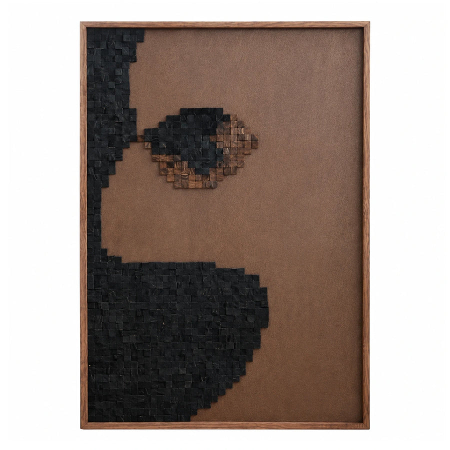Abstract Pixelated Wood Mosaic Wall Art Panel