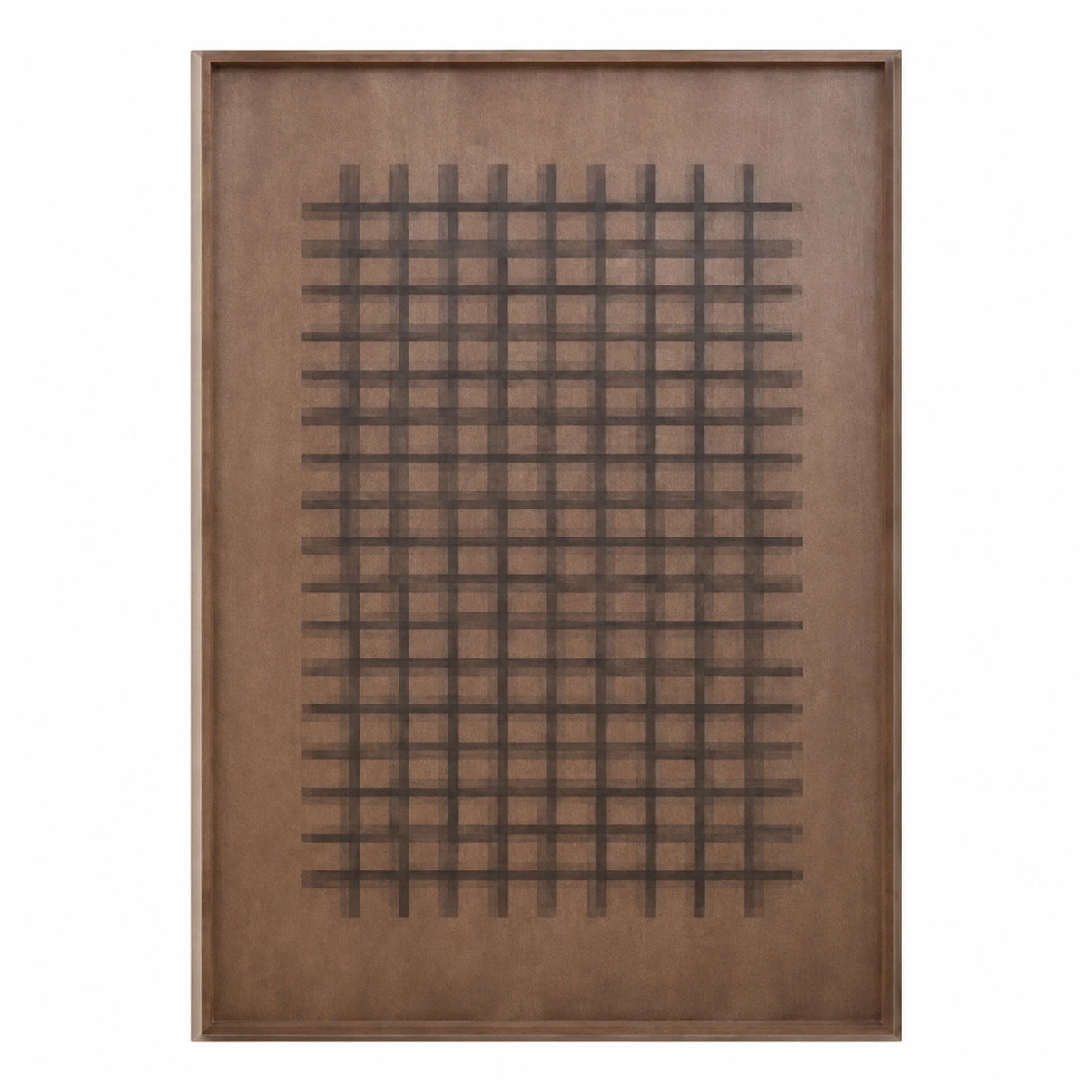 Brown Framed Grid Pattern Wall Art