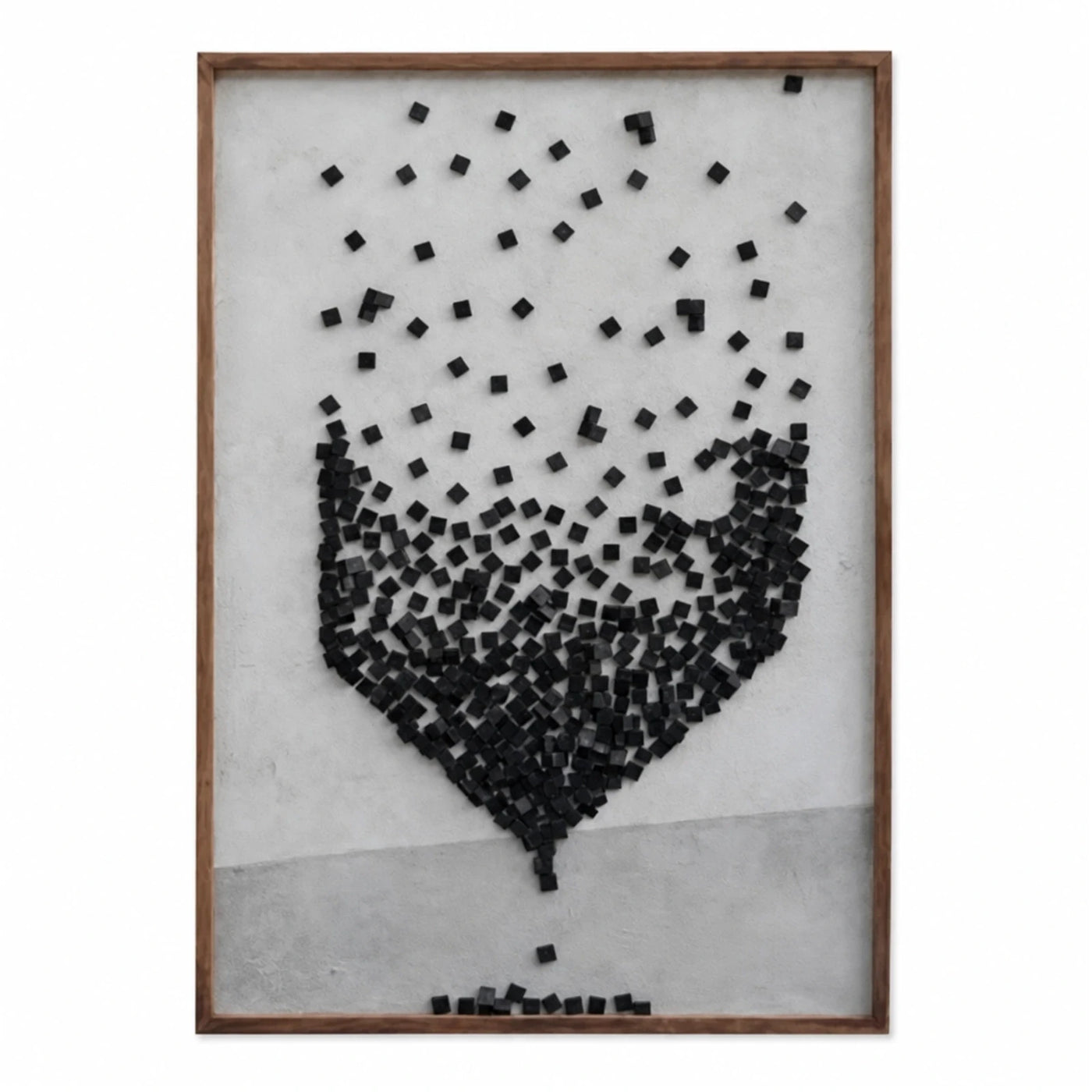 Framed 3D Black Cube Wall Art