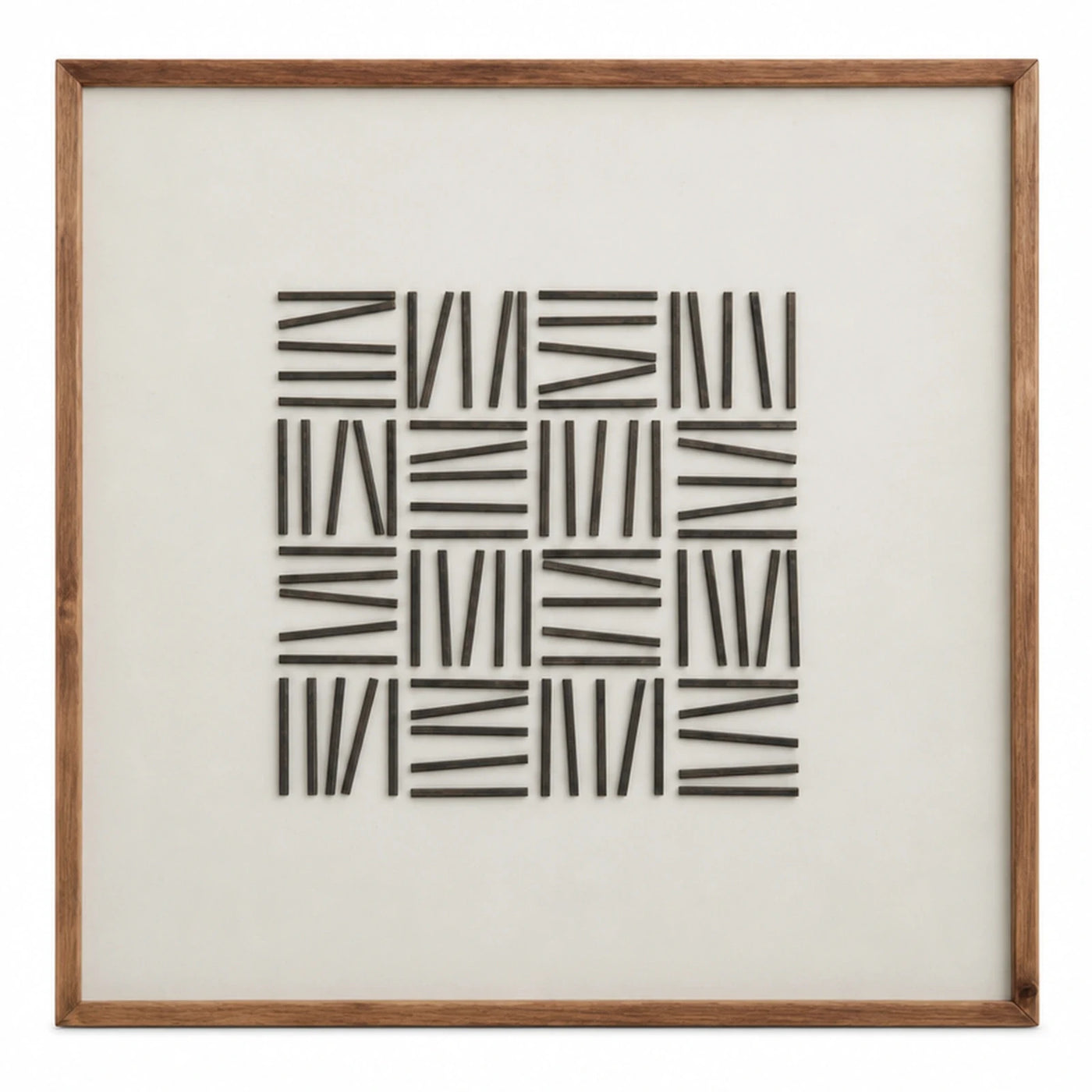 Square Wood Frame Geometric Line Wall Art