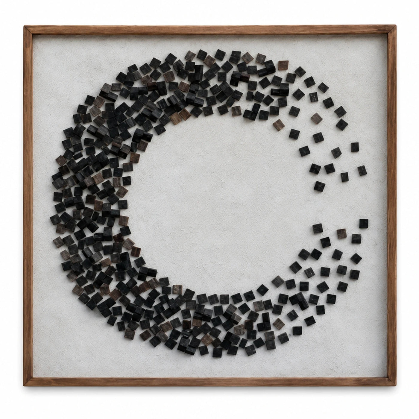 Square Wood Block Mosaic Wall Art