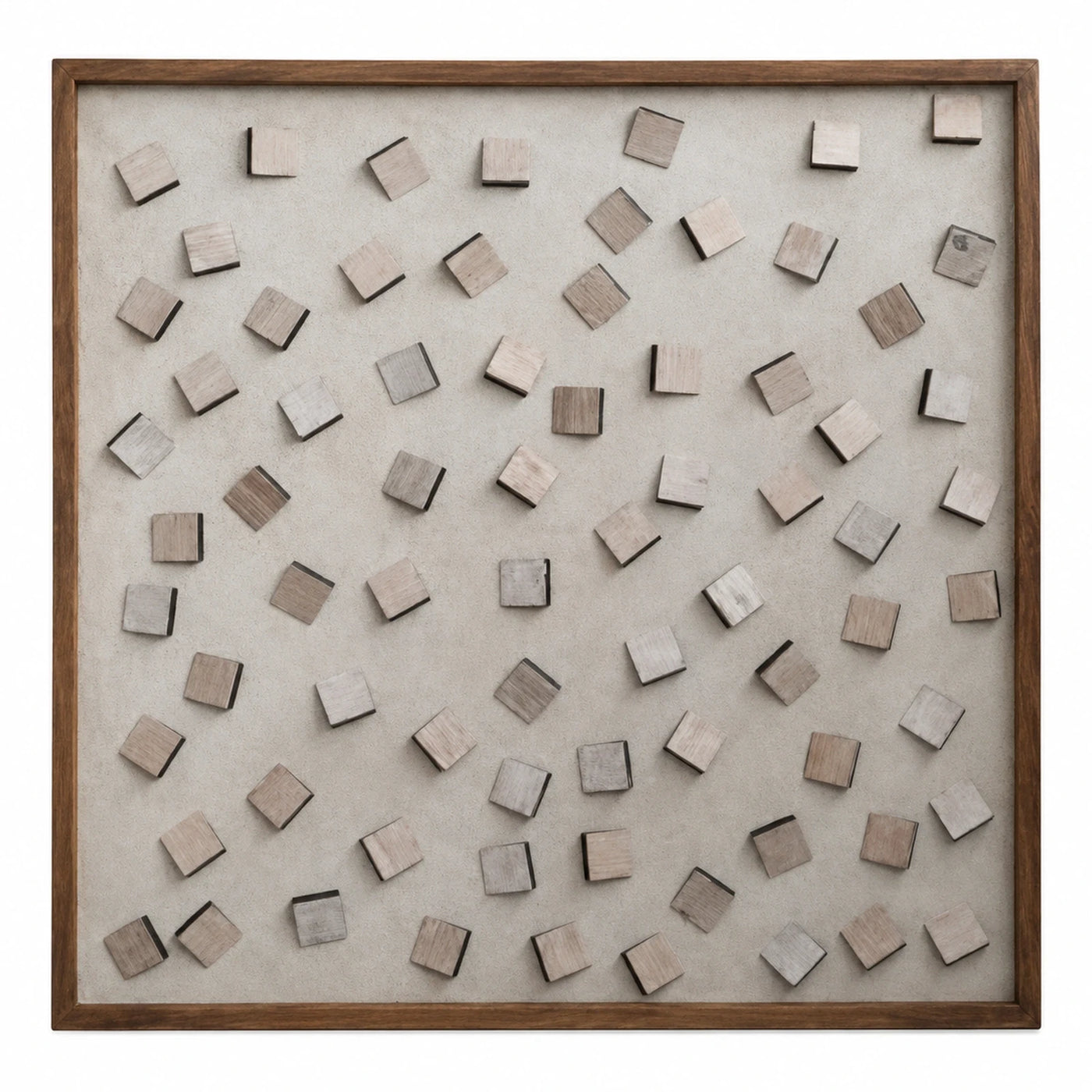 Square Wood Block Mosaic Wall Art Panel