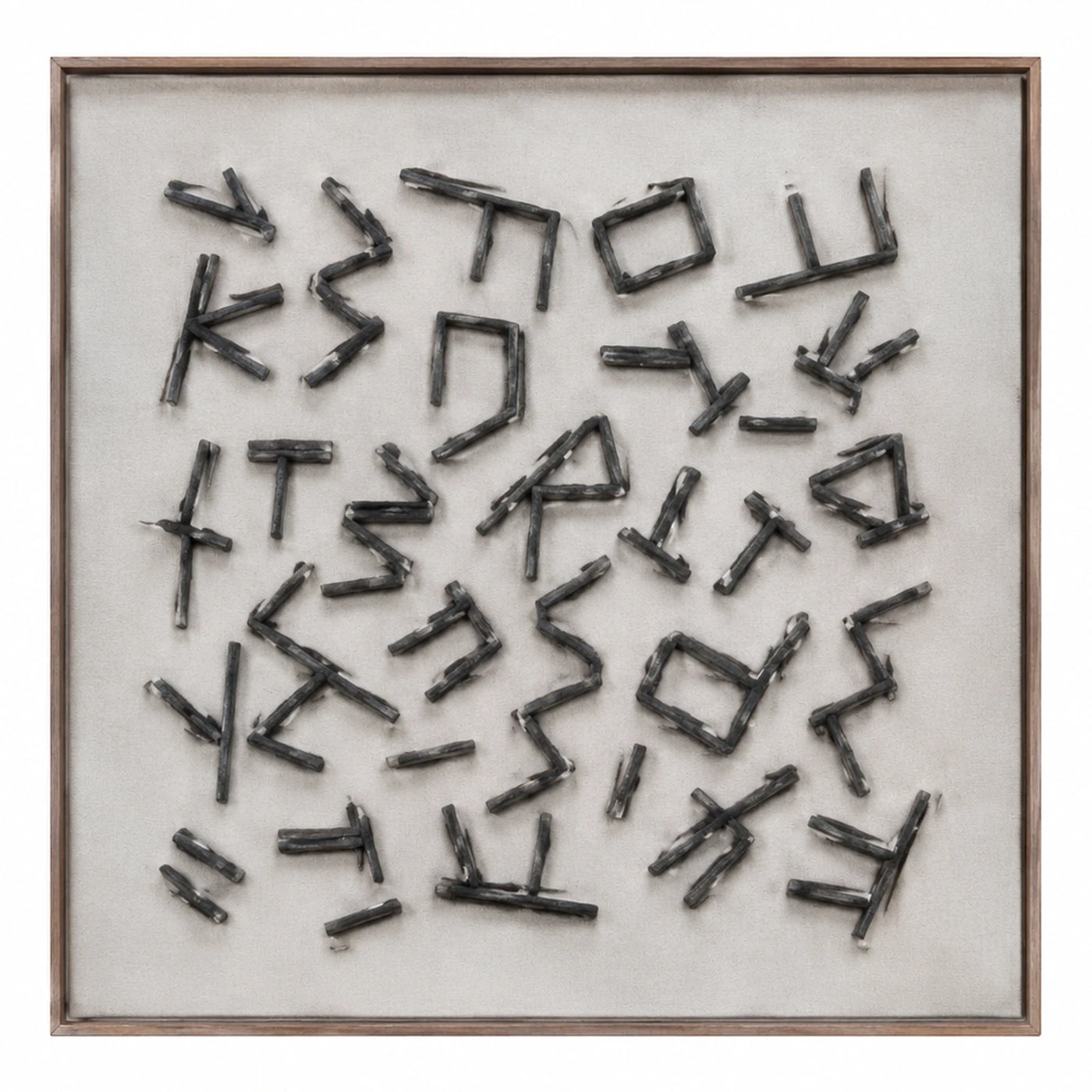 Framed Abstract Charcoal Stick Wall Art