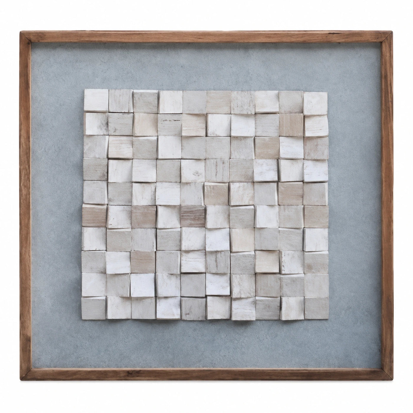 Framed 3D Wood Block Wall Art Panel